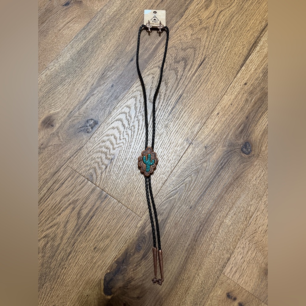 Cactus Bolo Tie with cactus earrings